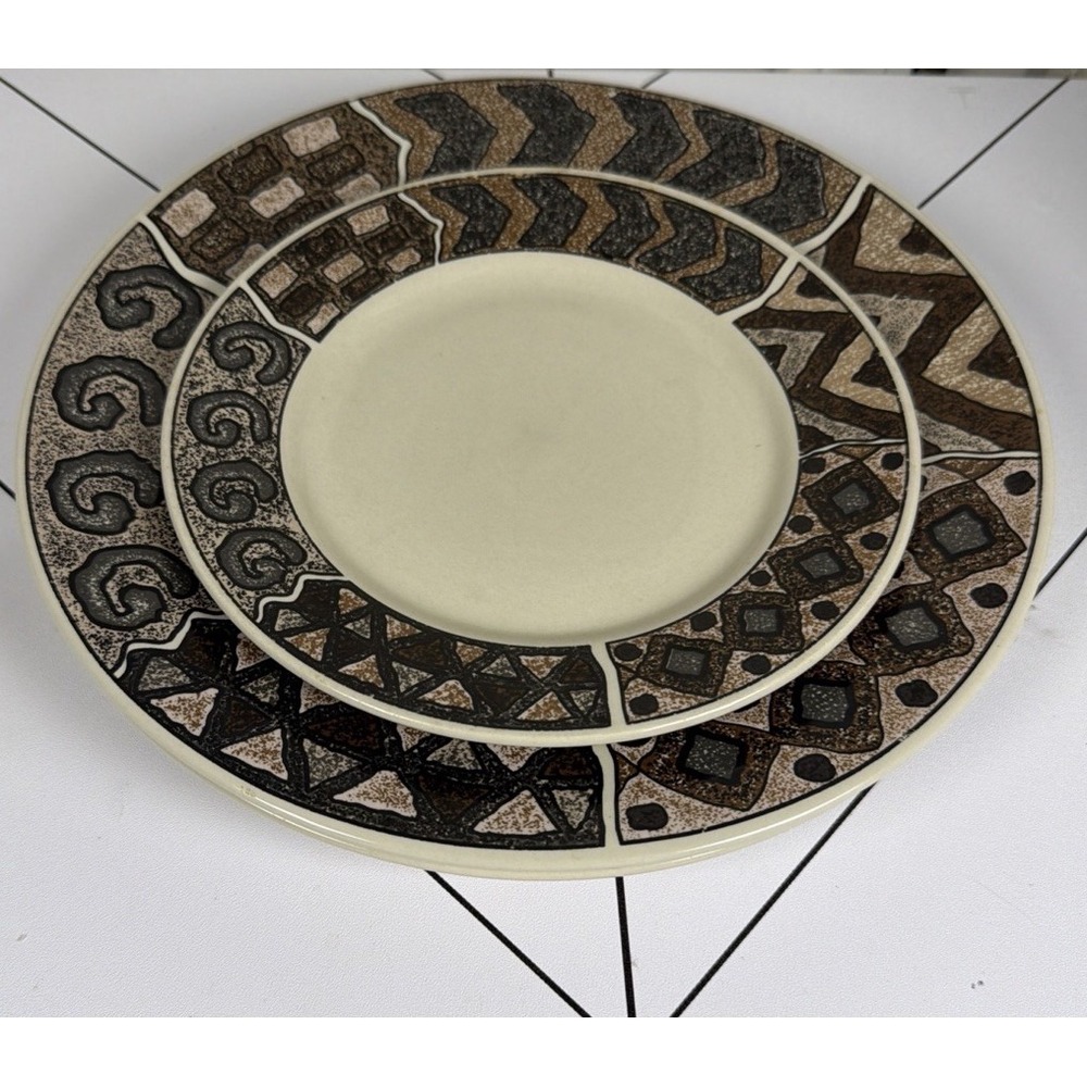 3 VTG MAJESTICWARE SAKURA CRETE 1996 Sue Zipkin 1-7" Salad Plate 2 10" Dinner